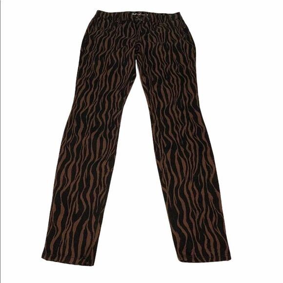 INC Tiger Print Skinny Leg Jeans‎ Brown Size 4 - Picture 4 of 12